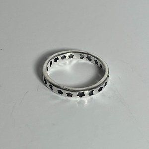 Cyber Y2K Silver Star & Moon Ring